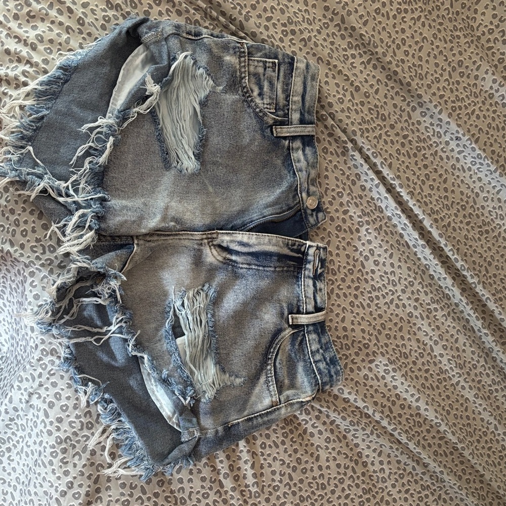 Distressed Denim Women Shorts
